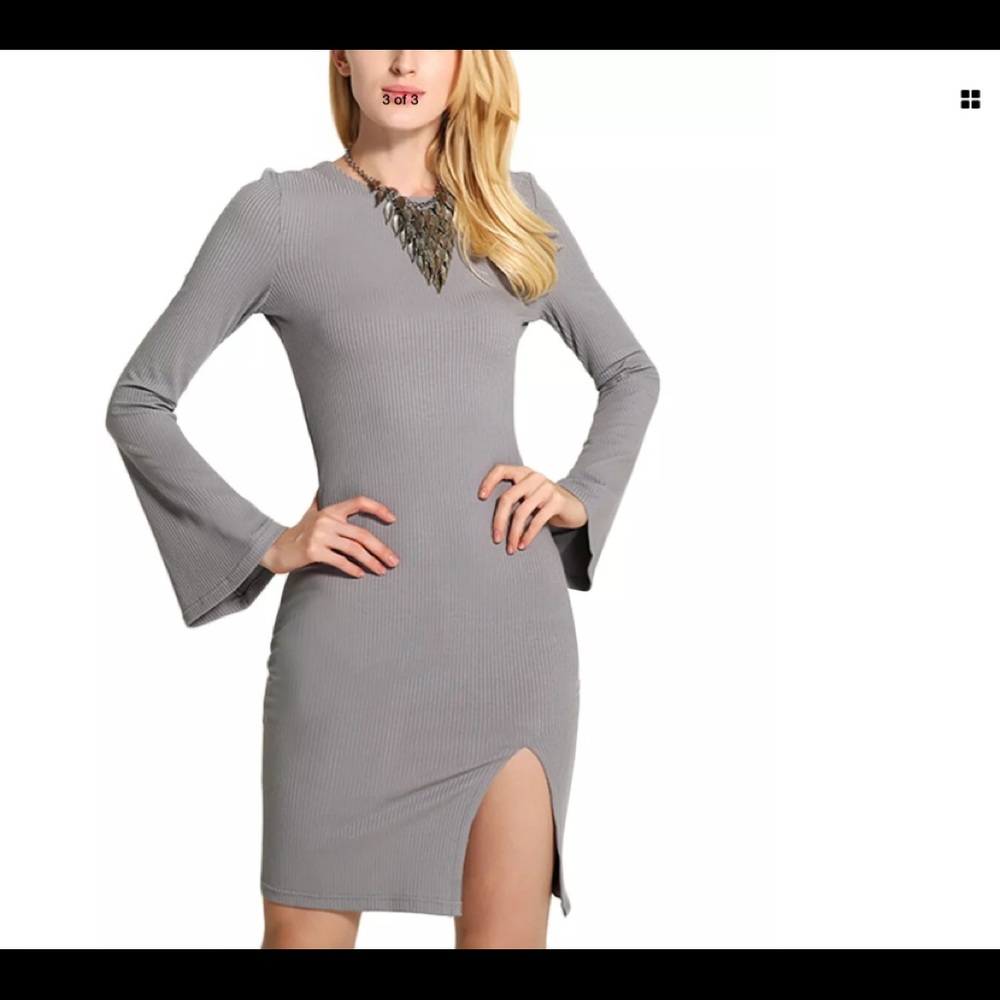 NWT grey form fitting dress by Alisa Pan